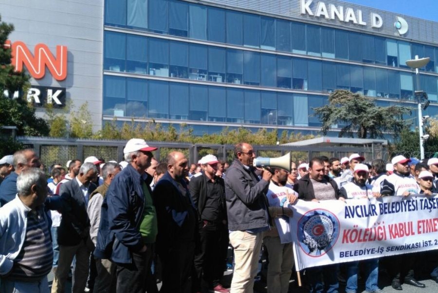 Avcılar Belediyesi işçilerinden medya protestosu