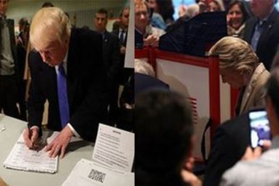 Clinton ve Trump oylarını New York’ta kullandı