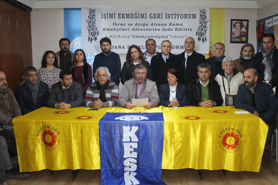 KESK'in 21 Aralık eylemine Adana'dan destek