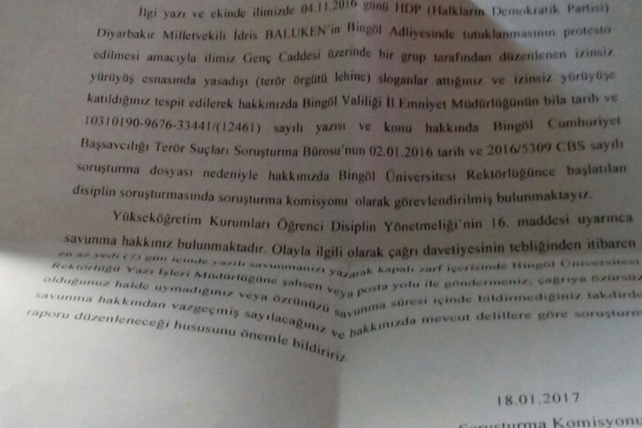 Bingöl  Üniversitesi’nde 7 öğrenciye soruşturma açıldı