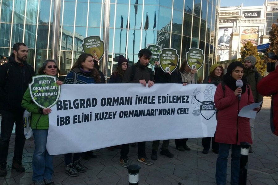 Belgrad Ormanına ‘dekovil hattı’ ihalesine protesto 