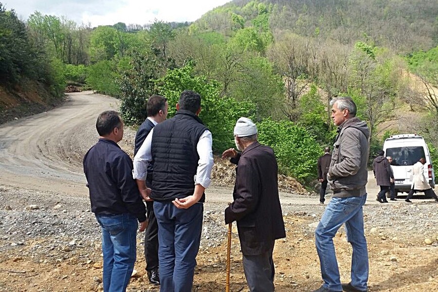 Fatsa'da madencilerin kullandığı yola bilirkişi keşfi