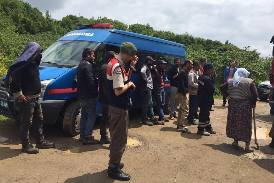 Ünye'de köylüler maden çalışmasına izin vermedi