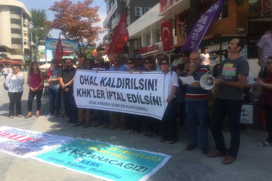 KESK Ankara: OHAL’i kaldırın, KHK’leri iptal edin