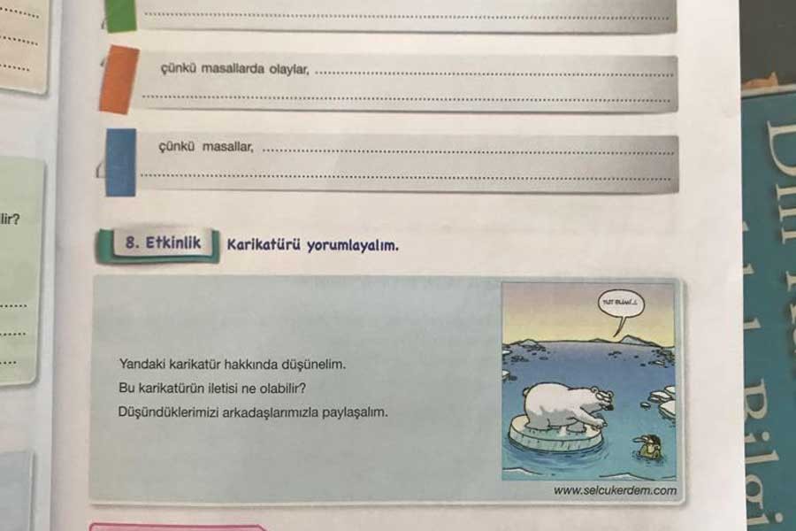 Ders kitabı 'kutup ayılı' karikatür yüzünden toplatıldı