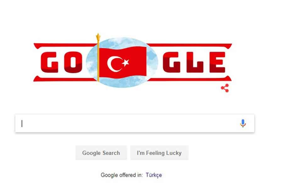 Google'dan 29 Ekim Cumhuriyet Bayramı doodle'ı