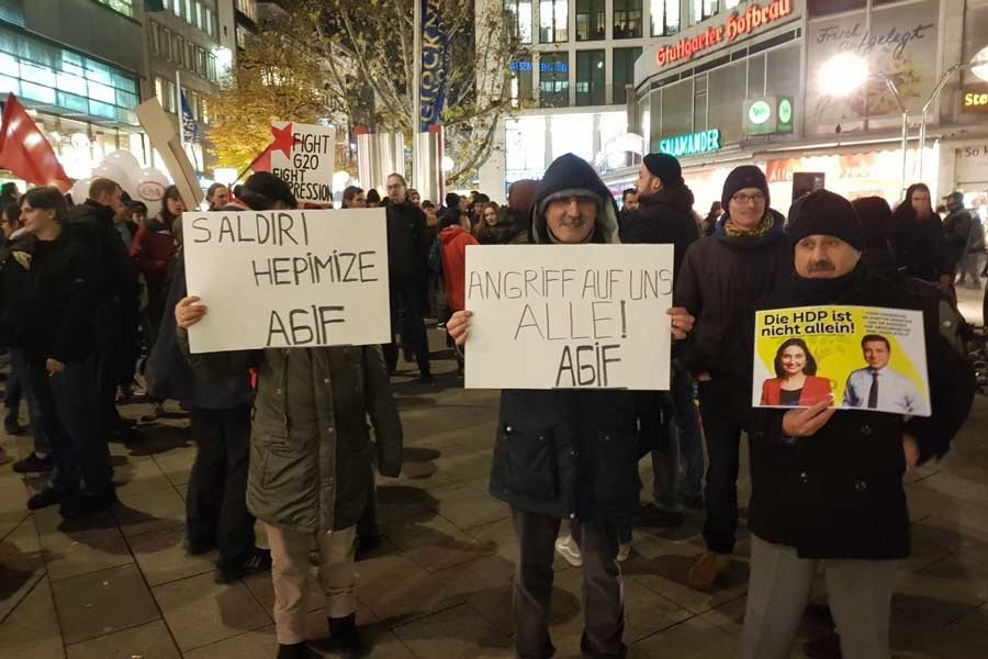 Stuttgart’ta Alman örgütlerinden polis saldırısına protesto