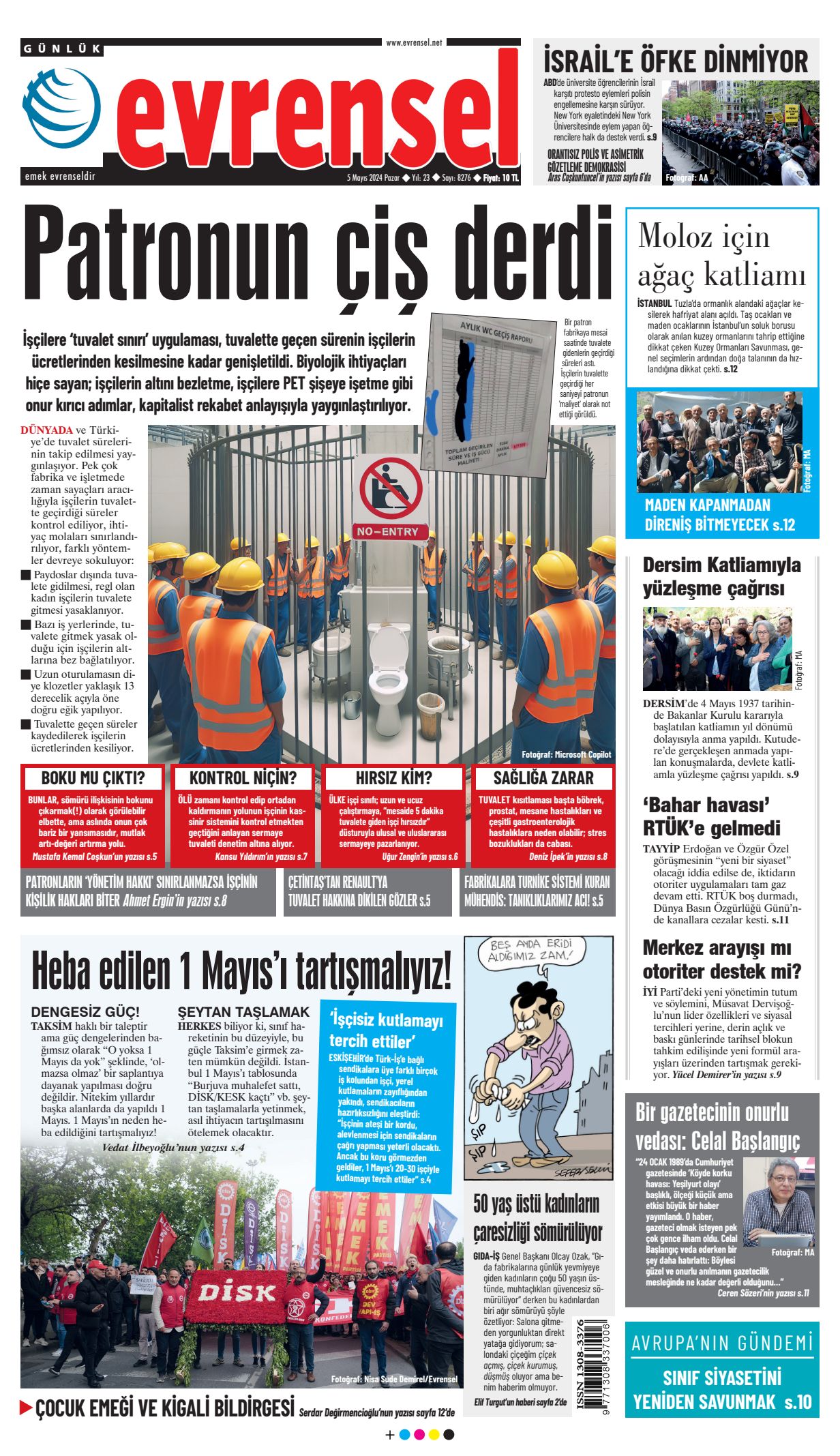 Evrensel Gazetesi Birinci Sayfa